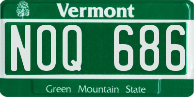 VT license plate NOQ686