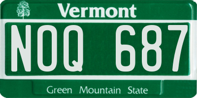 VT license plate NOQ687