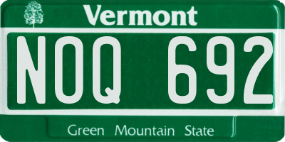 VT license plate NOQ692