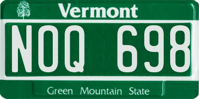 VT license plate NOQ698