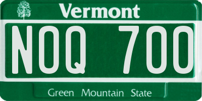 VT license plate NOQ700