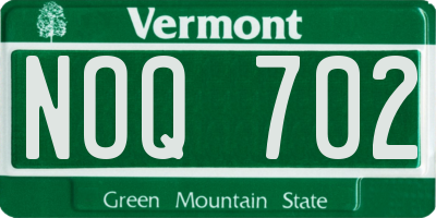 VT license plate NOQ702
