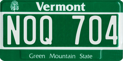 VT license plate NOQ704