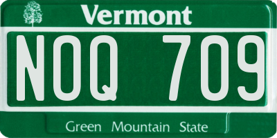 VT license plate NOQ709