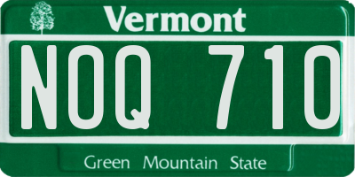 VT license plate NOQ710