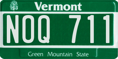 VT license plate NOQ711