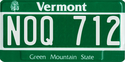 VT license plate NOQ712
