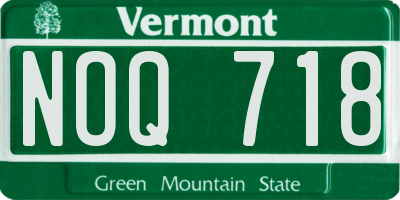 VT license plate NOQ718