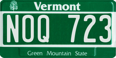 VT license plate NOQ723
