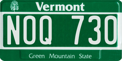 VT license plate NOQ730