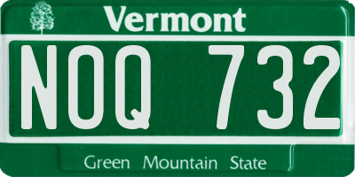 VT license plate NOQ732