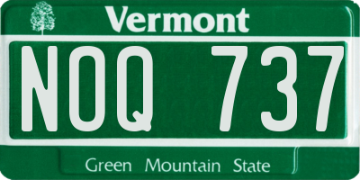 VT license plate NOQ737