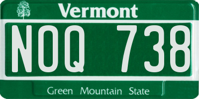 VT license plate NOQ738