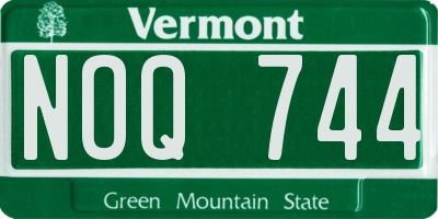 VT license plate NOQ744
