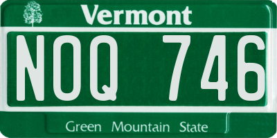 VT license plate NOQ746