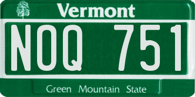 VT license plate NOQ751