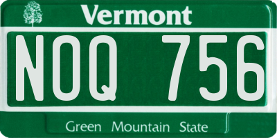 VT license plate NOQ756