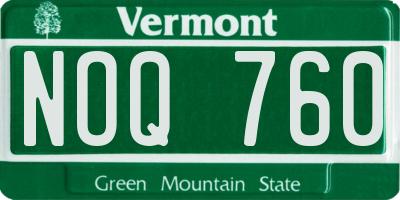 VT license plate NOQ760