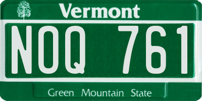 VT license plate NOQ761