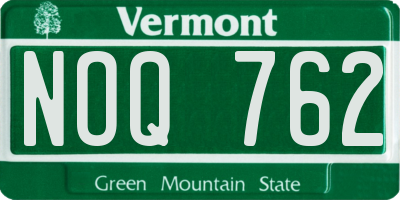 VT license plate NOQ762