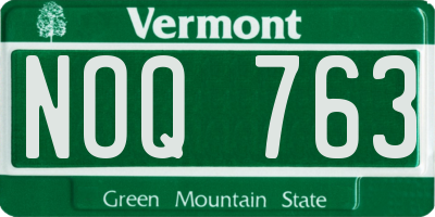 VT license plate NOQ763