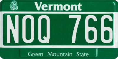 VT license plate NOQ766