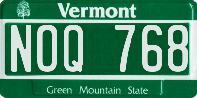 VT license plate NOQ768