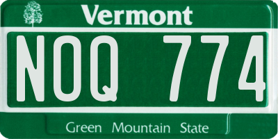 VT license plate NOQ774