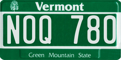 VT license plate NOQ780