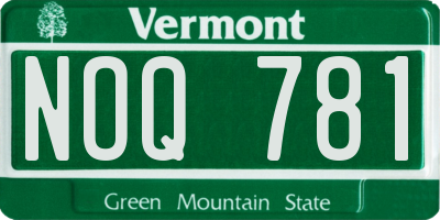 VT license plate NOQ781