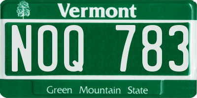 VT license plate NOQ783