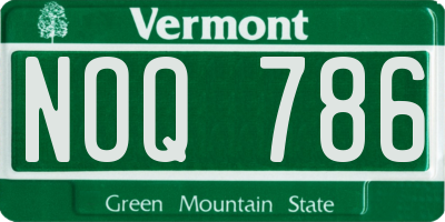 VT license plate NOQ786