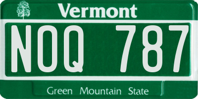 VT license plate NOQ787