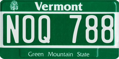 VT license plate NOQ788