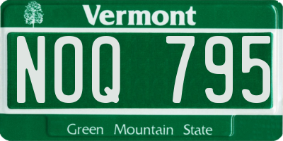 VT license plate NOQ795