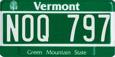 VT license plate NOQ797