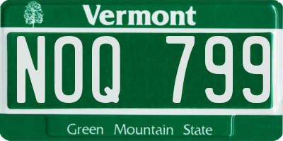 VT license plate NOQ799