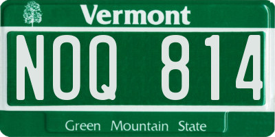 VT license plate NOQ814