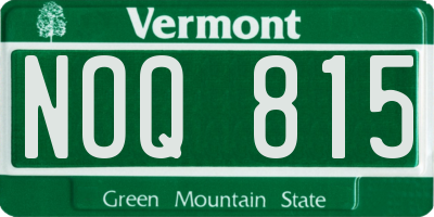 VT license plate NOQ815