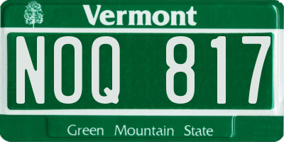 VT license plate NOQ817