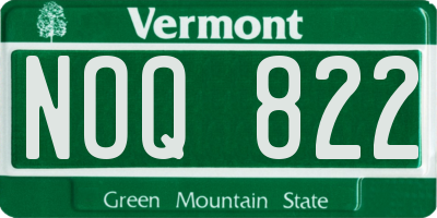VT license plate NOQ822