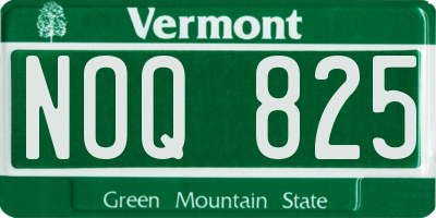 VT license plate NOQ825