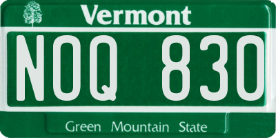 VT license plate NOQ830