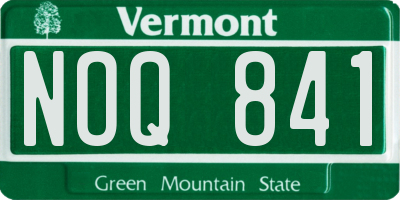 VT license plate NOQ841