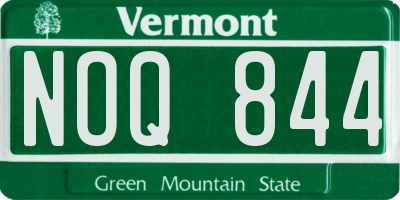 VT license plate NOQ844