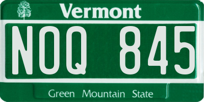 VT license plate NOQ845