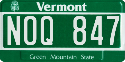 VT license plate NOQ847
