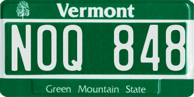 VT license plate NOQ848