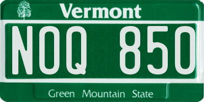 VT license plate NOQ850