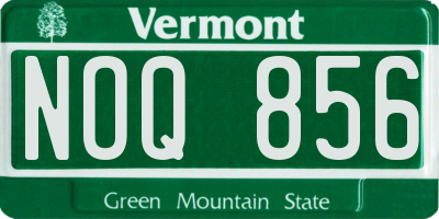 VT license plate NOQ856